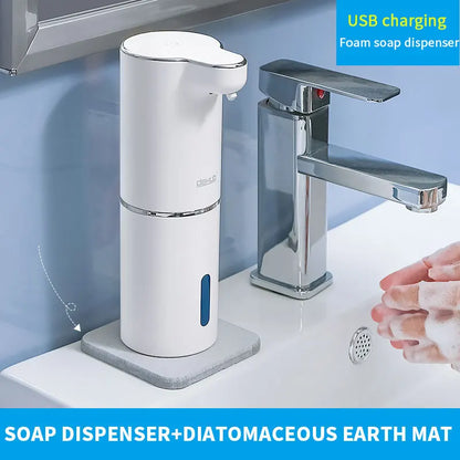 Automatic Foam Soap Dispensers Bathroom Smart Washing Hand Machine With Usb Charging White High Quality Abs Material