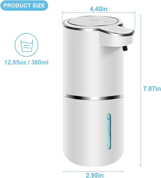 New Automatic Soap Dispensate Touchless Foaming Soap Dispensate 380ml USB Rechargeable Electric 4 Level Adjustable for Home