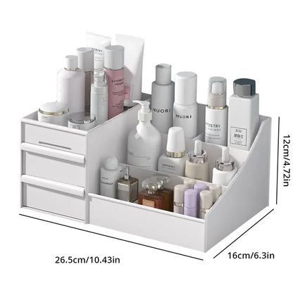 1pc White New Drawer Makeup Storage Box Dormory Finishing Plastic Shelf Cosmetics Skin Care Dressing Table