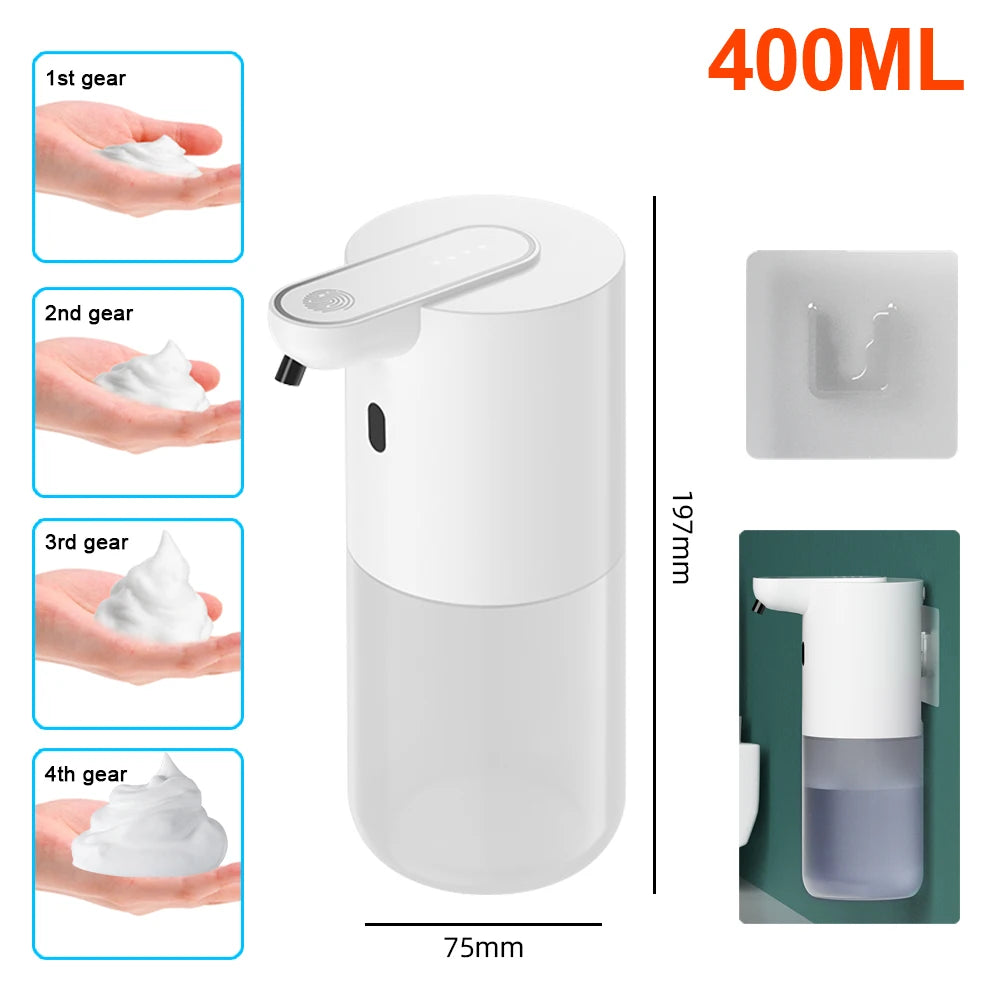 Automatic Soap Dispensate Touchless Sensor Foam Type-C Charging High Capacity Smart Liquid Soap Dispensate With Adjustable Switch