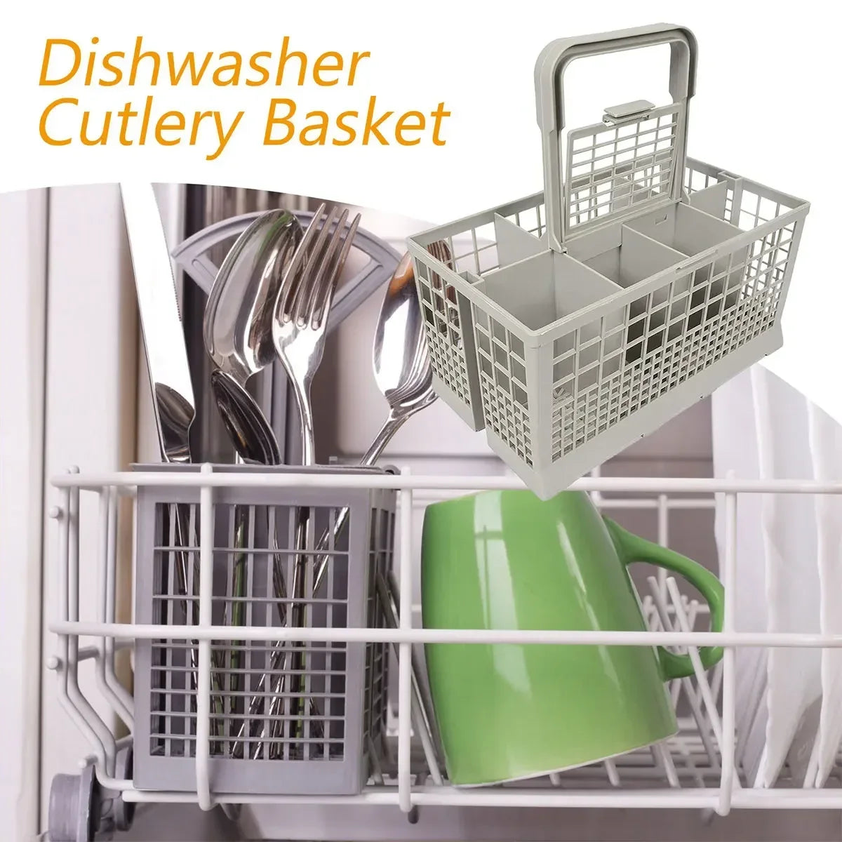 Universal Dishwasher Cutlery Basket Foldable Kitchen Tableware Drying Organization for Dishwasher Replacement Accessory 1/2pcs